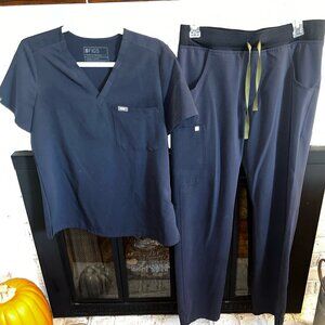 Dark Blue Figs Scrub Set